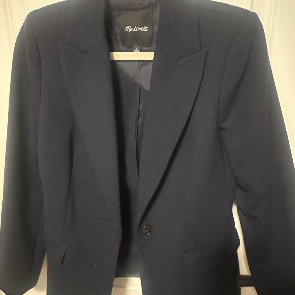 Madewell Men's Dark Navy Single-Button Blazer